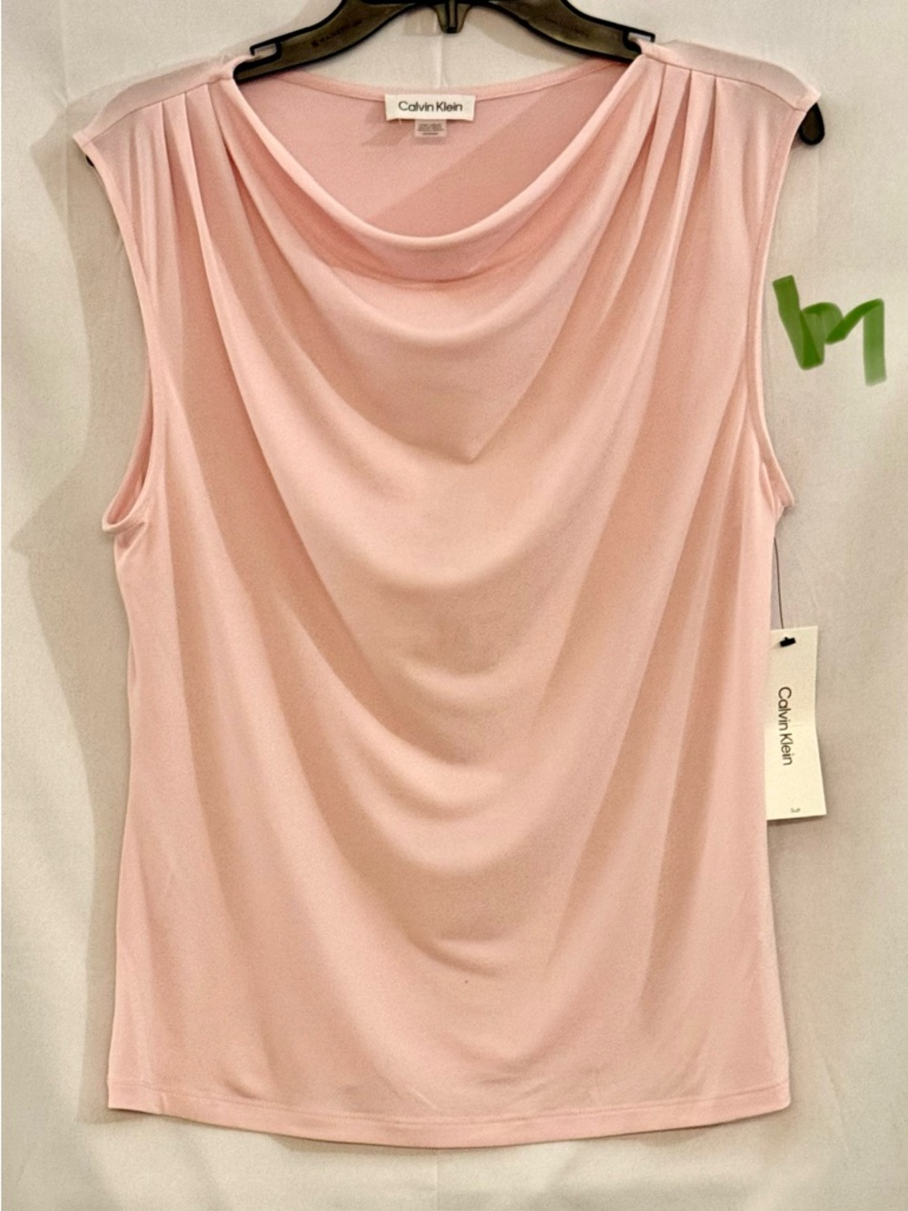 Calvin Klein Light Pink Draped Cowl Neck Sleeveless Camisole